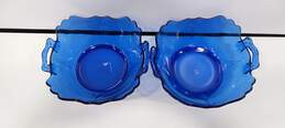 Pair of Mid-Century Blue Glass Serving Bowls alternative image