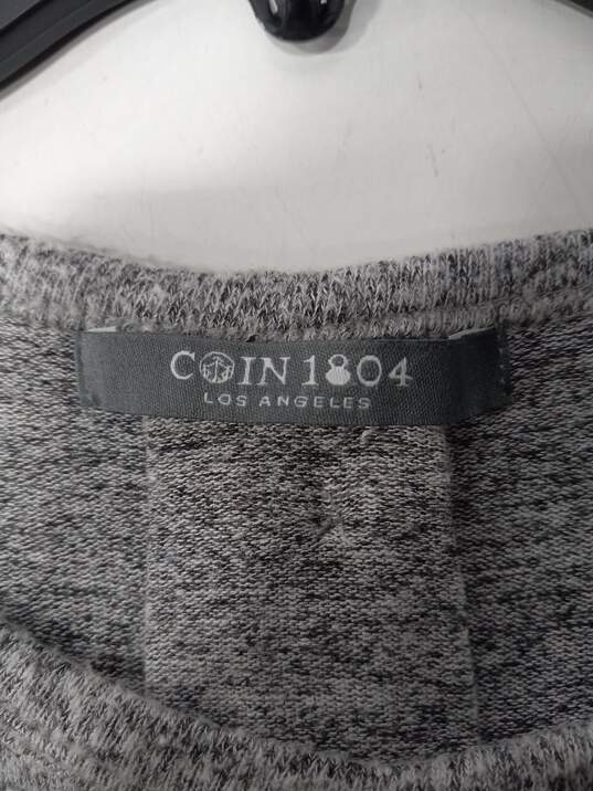 Coin 1804 Women's Grey Heather Side Slits LS Sweater Shirt Top Size S image number 3