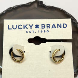 Designer Lucky Brand Gold-Tone Round Shape Fashionable Hoop Earrings