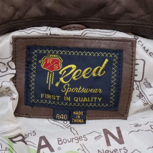 Reed Leather Jacket Men's Size 40R image number 4