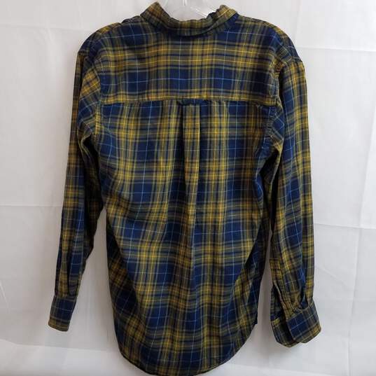 Vintage Plaid Pendleton Blue/Yellow Long Sleeved Flannel Button Up Shirt Size S image number 2