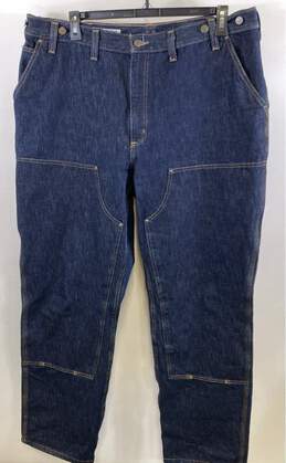 Carhartt Mens Blue Medium Wash High Rise Denim Straight Leg Jeans Size 44X32