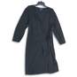 NWT Black Label by Evan-Picone Womens Black Long Sleeve Wrap Dress Size 18 image number 1