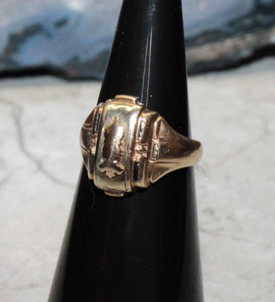 Vintage Josten 10K Yellow Gold 1951 Class Ring Size 4.25 - 3.70g image number 3