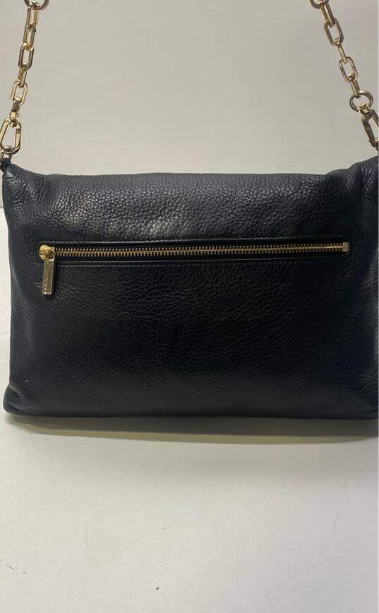 Tory Burch Pebble Leather Bombe Fold Over Crossbody Black image number 2