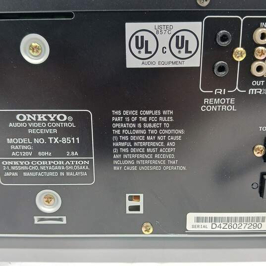 Onkyo A/V Receiver Model TX-8511 image number 2
