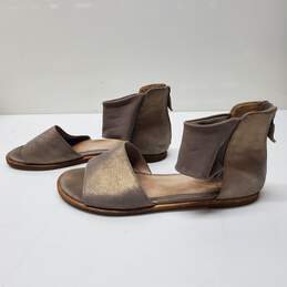 Eileen Fisher Leather Metallic Brown Flat Sandals Size 7.5