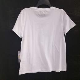 NWT Womens White Crew Neck Short Sleeve Pullover T-Shirt Size Medium alternative image