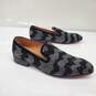 ELANROMAN Men's Crystal Embellished Black Velvet Loafers Size 13 image number 3
