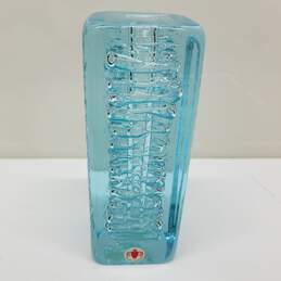 Vintage 1970 Frantisek Vizner Skrdlovice Beranek Glassworks blue bubble Vase alternative image