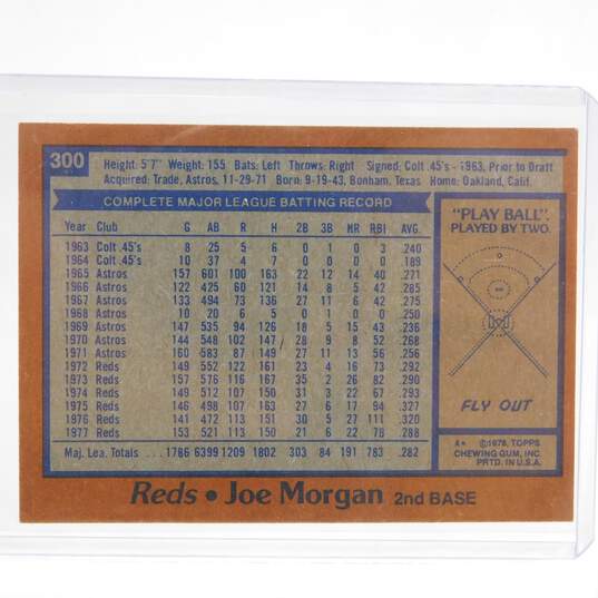 1978 HOF Joe Morgan Topps All-Star Cincinnati Reds image number 2