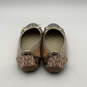 Womens Gold Silver Leather Bow Round Toe Slip On Ballet Flats Size 4 image number 5