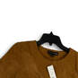 NWT Womens Tan Faux Suede Long Sleeve Open Front Cropped Jacket Size 8 image number 1