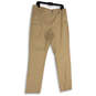 Womens Tan Flat Front Slash Pockets Straight Leg Dress Pants Size 12T image number 1