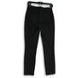 NWT Anthropologie Womens Black Button Fly Flat Front Dress Pants Size 0 image number 2
