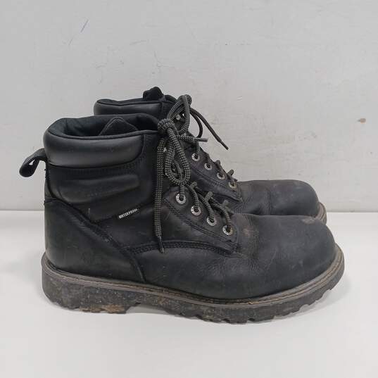 Wolverine Black Leather Waterproof Work Boots Men's Size 13 image number 3