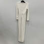NWT Womens White Sequin Long Sleeve V-Neck Back-Zip Maxi Dress Size Small image number 2