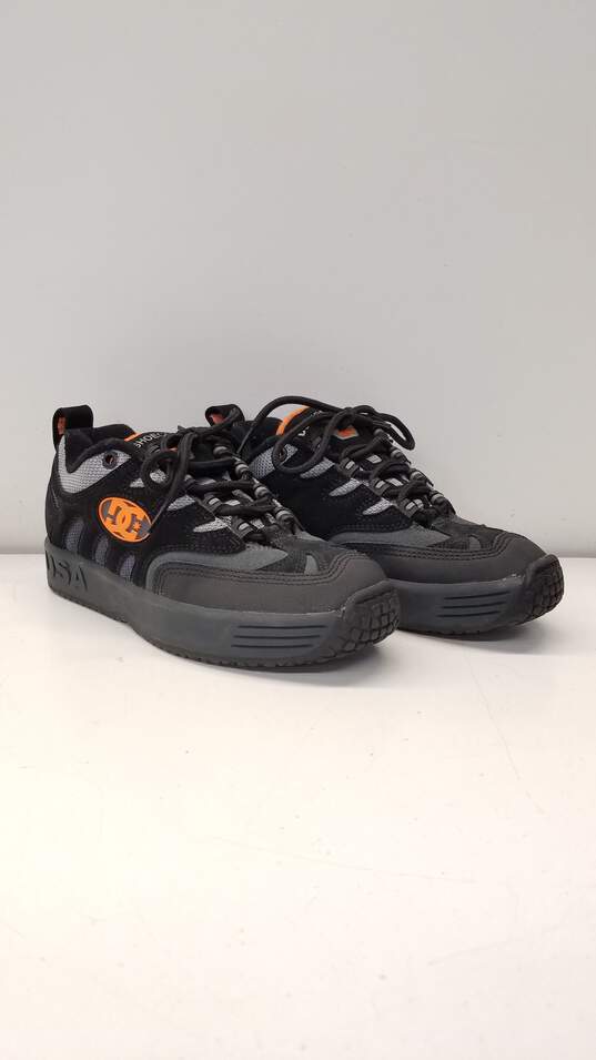 Men's DC SHOES LUKODA OG Size 6 Black/Grey/Orange Skateboarding Shoes image number 3