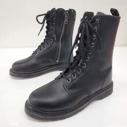 Demonia Unisex Bolt 200 Black Vegan Leather Combat Boots Size 9 Men's | 11 Women's