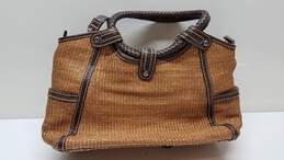 Fossil Leather & Woven Straw Crossbody Bag alternative image