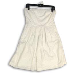 GAP Womens White Pleated Strapless Pullover Classic Mini Dress Size 8