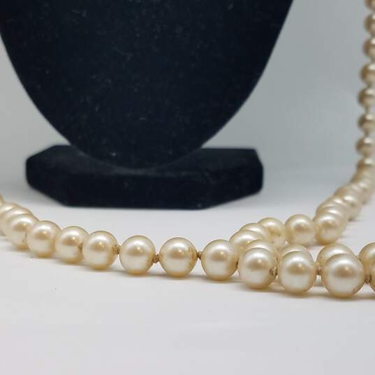 Sterling Silver FW Pearl Knotted 47 Inch Strand Necklace 111.3g image number 6