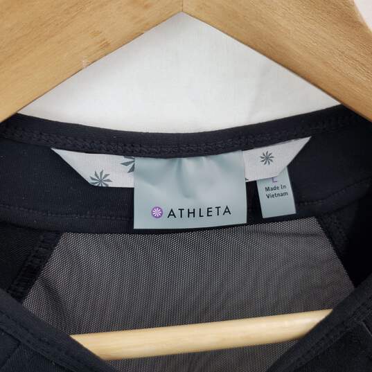 Athleta Black Zipper Front Jacket Warm Up Athletic Activewear Women's Large L NWT image number 4