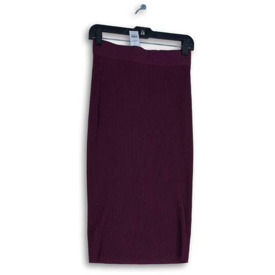 NWT Loft Womens Purple Stripe Elastic Waist Pull-On Straight & Pencil Skirt XS image number 1