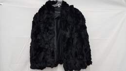 Women's Black Dyed Rabbit Fur Coat Size XL