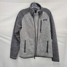 Patagonia WM's Heather Gray Polyester & Fleece Zipper Jacket Size SM
