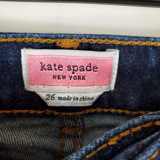 Kate Spade Women Blue Straight Leg Jeans Sz 26 image number 3