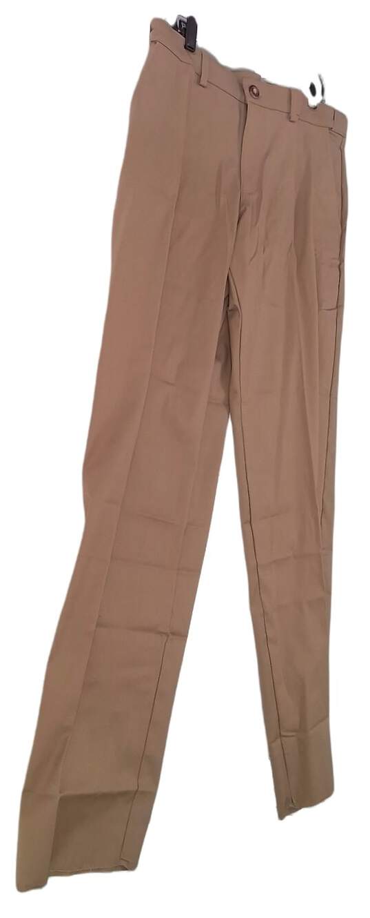 NWT Bradley Allen Mens Khaki Flat Front Straight Leg Casual Dress Pants image number 3