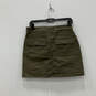 NWT Womens Green Denim Flat Front Slash Pocket Mini Skirt Size 6 image number 2