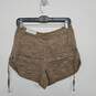 Tan Short Shorts Buttoned Up With Drawstring image number 2