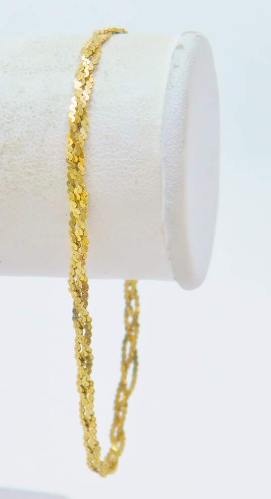 14K Gold Braided Serpentine Chain Bracelet 2.9g image number 1