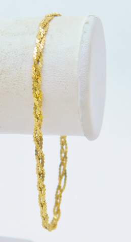 14K Gold Braided Serpentine Chain Bracelet 2.9g