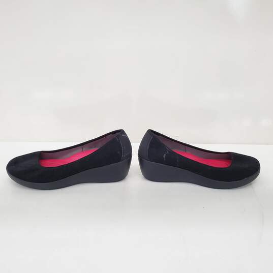 Crocs Black Slip-On Women's Heeled Shoes image number 1