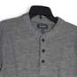 Mens Gray Heather Knitted Henley Long Sleeve Pullover Sweater Size M image number 3
