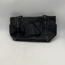Coach Womens Black Leather Double Handle Inner Pocket Zipper Tote Bag Purse alternative image