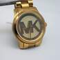 Michael Kors 37mm Case Signature Gold Tone Men's Stainless Steel Quartz Watch image number 1