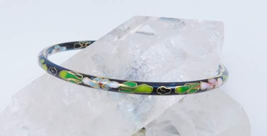 Vintage Cloisonne Enamel Bangle Bracelets 42.4g image number 2
