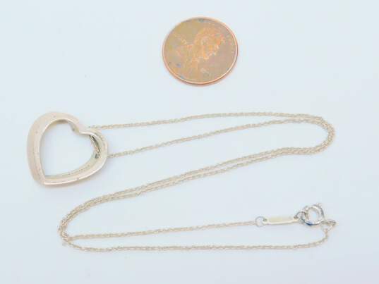 Tiffany & Co. Sterling Silver Modernist Open Heart Necklace 4.0g image number 6