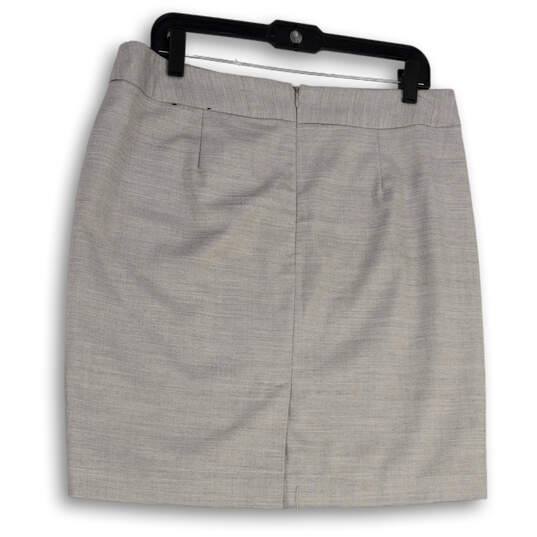 Buy the Womens Gray Flat Front Back Zip Short Straight & Pencil