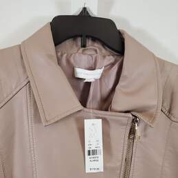 New York & Co Women's Tan Faux Leather Jacket SZ XL NWT alternative image