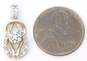 10k Yellow Gold 0.44CTTW Diamond Cluster Pendant 1.6g image number 6