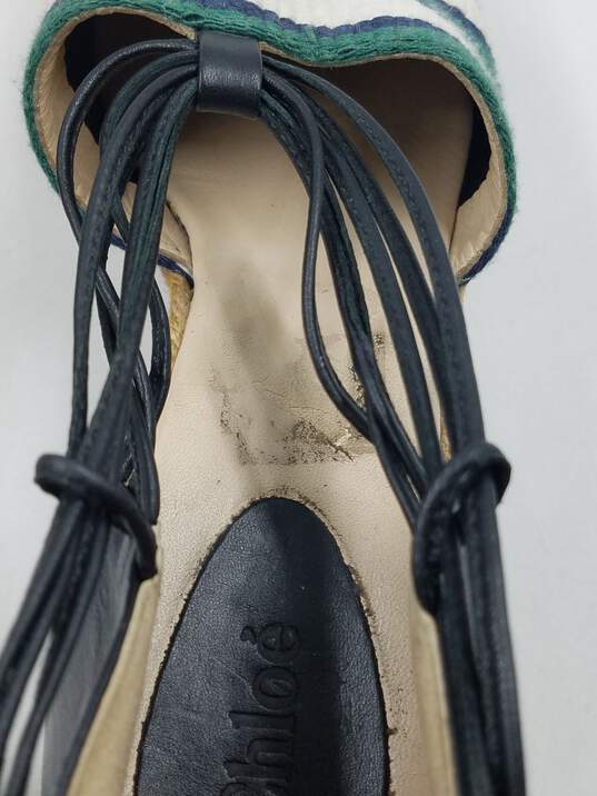 Authentic Chloé Green Lace-Up Espadrilles W 9 image number 8