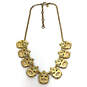 Designer J. Crew Gold-Tone Clear Rhinestone Link Chain Statement Necklace image number 2