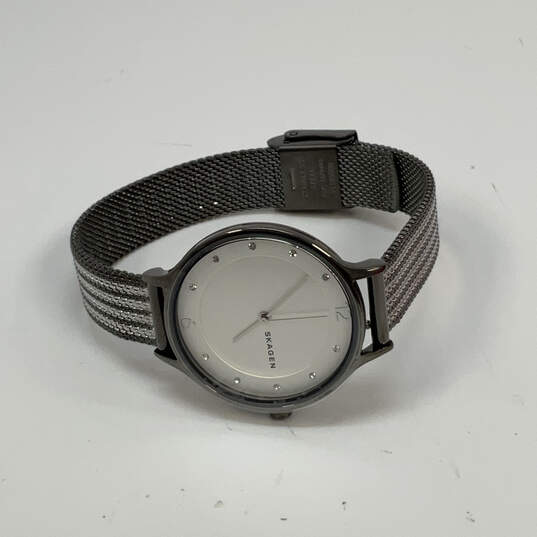 Designer Skagen SKW2750 Silver-Tone White Dial Stainless Steel Wristwatch image number 2