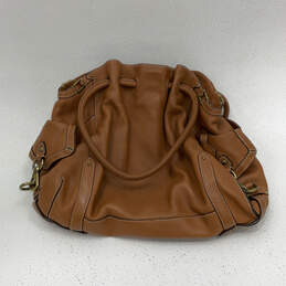 Womens Brown Pebbled Leather Inner Pockets Double Handle Shoulder Bag alternative image