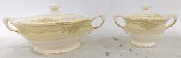Set of 2 Crown Potteries Co. Serving Bowls Gold